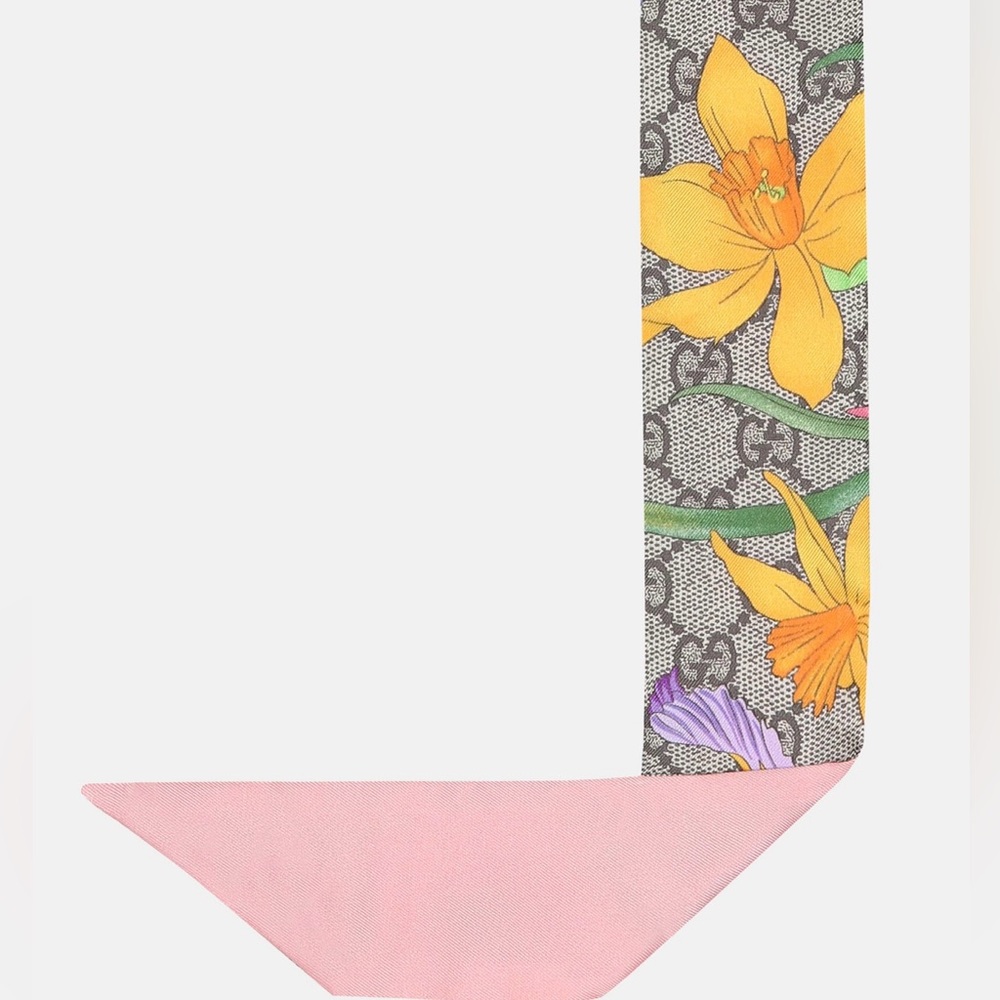 Gucci Multicolor Floral Silk Neck Scarf - Picture 5 of 5